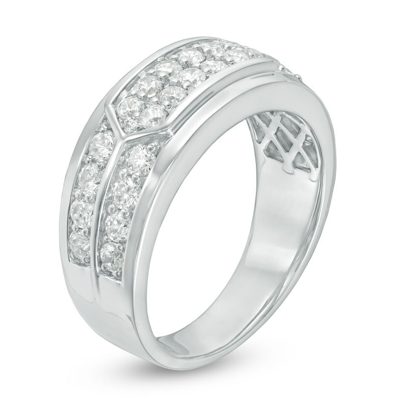 Main Image 2 of 1-1/2 CT. T.W. Diamond Elongated Hexagon Ring in 10K White Gold