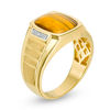 Thumbnail Image 2 of Men's Cushion-Cut Tiger's Eye and Diamond Accent Signet Ring in 10K Gold