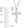 Thumbnail Image 3 of Ever Us® 1/4 CT. T.W. Diamond Two-Stone Bypass Cross Pendant in 14K White Gold - 19"