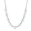 Thumbnail Image 1 of Princess-Cut and Round Lab-Created White Sapphire Alternating Bolo Necklace in Sterling Silver - 26"