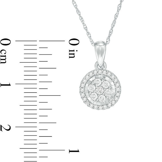 1/4 CT. T.w. Composite Diamond Frame Pendant in 10K White Gold