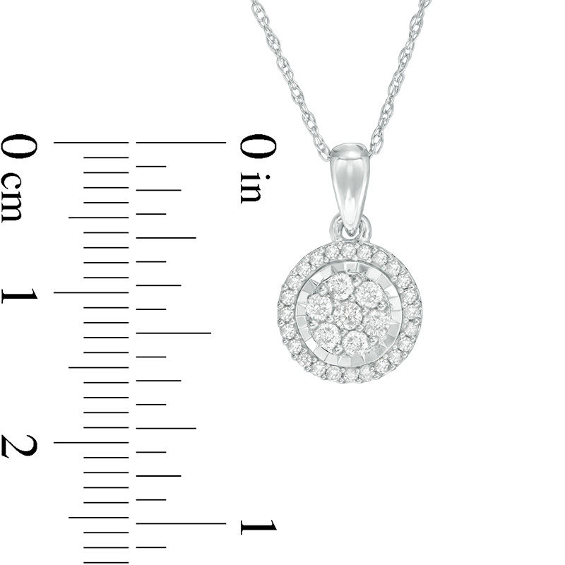 Main Image 2 of 1/4 CT. T.W. Composite Diamond Frame Pendant in 10K White Gold