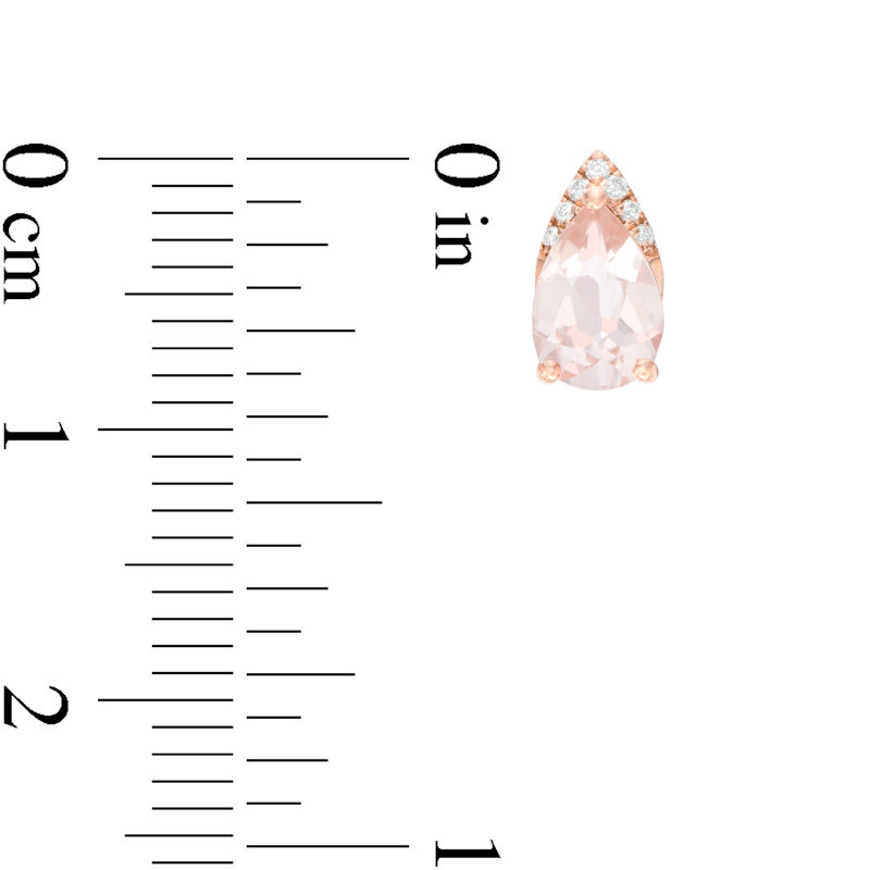 Pear-Shaped Morganite and Diamond Accent Stud Earrings in 10K Rose Gold