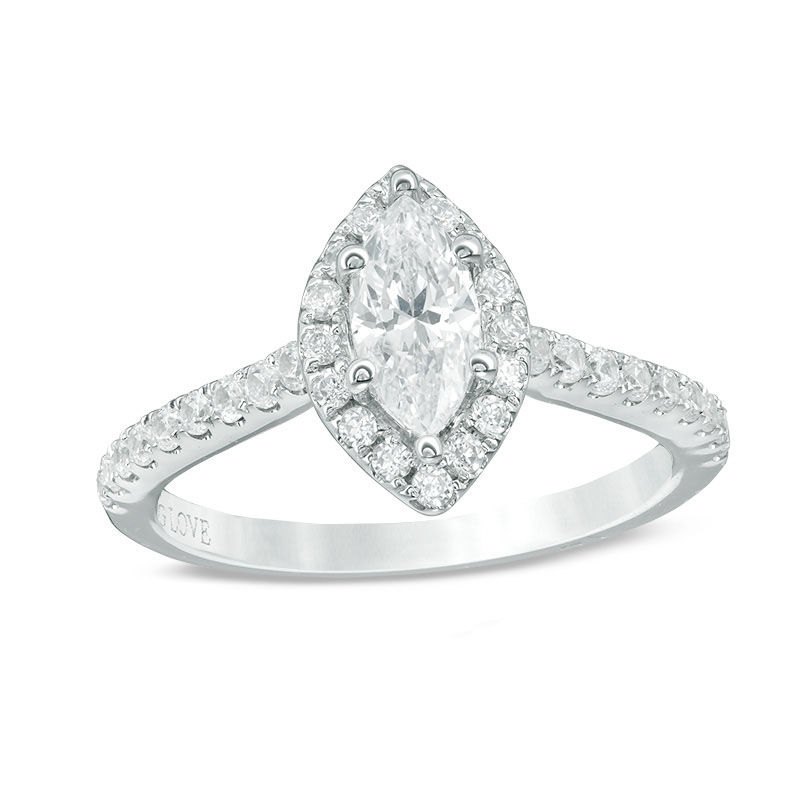 Main Image 1 of Vera Wang Love Collection 1 CT. T.W. Marquise Diamond Frame Engagement Ring in 14K White Gold