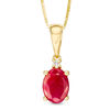 Thumbnail Image 1 of Oval Ruby and Diamond Accent Pendant in 10K Gold