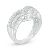 Thumbnail Image 2 of 1 CT. T.W. Baguette and Round Diamond Chevron Ring in 10K White Gold