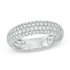 Thumbnail Image 1 of Lab-Created White Sapphire Multi-Row Band in Sterling Silver