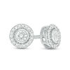 Thumbnail Image 1 of 1/10 CT. T.W. Diamond Bezel Frame Stud Earrings in Sterling Silver