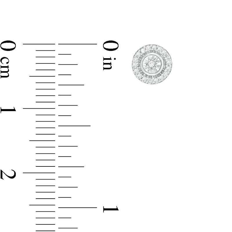 Main Image 2 of 1/10 CT. T.W. Diamond Bezel Frame Stud Earrings in Sterling Silver