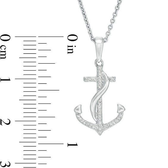 1/20 CT. T.w. Diamond Anchor Pendant in Sterling Silver