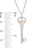Thumbnail Image 2 of 1/20 CT. T.W. Diamond Heartbeat Heart-Top Key Pendant in Sterling Silver and 10K Rose Gold