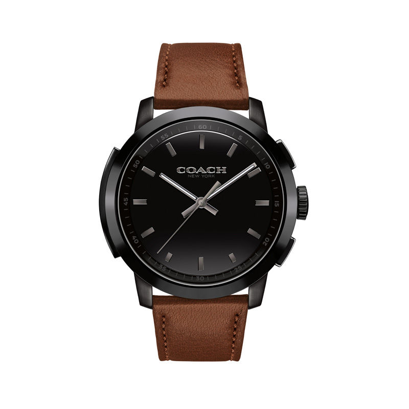 Men's Coach Bleecker Black IP Strap Smart Watch with Black Dial (Model: 14602113)