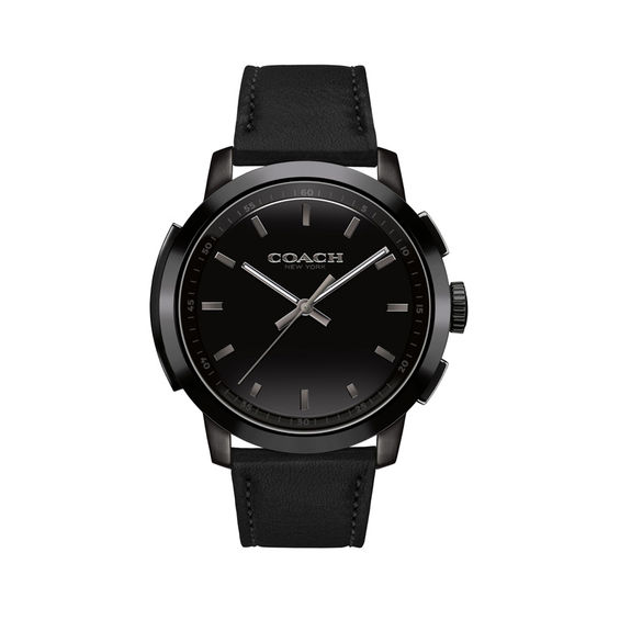 Men's Coach Bleecker Black IP Strap Smart Watch (Model: 14602335)