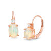 Thumbnail Image 1 of Oval Opal and Diamond Accent Drop Earrings in 10K Rose Gold