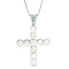 Thumbnail Image 0 of 3.0-3.5mm Cultured Freshwater Pearl Cross Pendant in Sterling Silver
