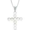 Thumbnail Image 1 of 3.0-3.5mm Freshwater Cultured Pearl Cross Pendant in Sterling Silver