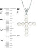 Thumbnail Image 1 of 3.0-3.5mm Cultured Freshwater Pearl Cross Pendant in Sterling Silver