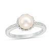 Thumbnail Image 0 of Vera Wang Love Collection 7.5-8.0mm Cultured Freshwater Pearl and Diamond Accent Ring in Sterling Silver