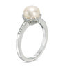 Thumbnail Image 2 of Vera Wang Love Collection 7.5-8.0mm Freshwater Cultured Pearl and Diamond Accent Ring in Sterling Silver