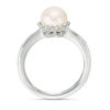 Thumbnail Image 2 of Vera Wang Love Collection 7.5-8.0mm Freshwater Cultured Pearl and Diamond Accent Ring in Sterling Silver