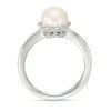 Thumbnail Image 3 of Vera Wang Love Collection 7.5-8.0mm Freshwater Cultured Pearl and Diamond Accent Ring in Sterling Silver