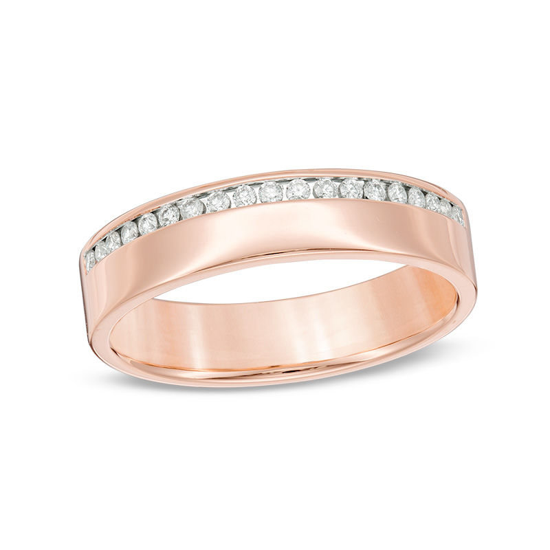 Main Image 1 of 1/10 CT. T.W. Diamond Single Row Anniversary Band in 14K Rose Gold