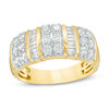 Thumbnail Image 1 of 1 CT. T.W. Baguette and Round Diamond Multi-Row Anniversary Band in 10K Gold