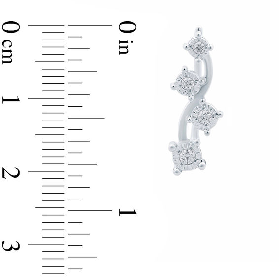 1/6 CT. T.w. Diamond Curve Crawler Earrings in Sterling Silver
