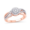 Thumbnail Image 1 of 1/3 CT. T.W. Composite Diamond Swirl Frame Split Shank Ring in 10K Rose Gold