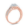 Thumbnail Image 2 of 1/3 CT. T.W. Composite Diamond Swirl Frame Split Shank Ring in 10K Rose Gold