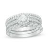 Thumbnail Image 1 of 1-1/4 CT. T.W. Diamond Frame Three Piece Bridal Set in 14K White Gold