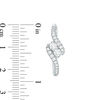 Thumbnail Image 2 of Ever Us® 1 CT. T.W. Two-Stone Diamond Bypass Hoop Earrings in 14K White Gold
