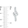 Thumbnail Image 3 of Ever Us® 1 CT. T.W. Two-Stone Diamond Bypass Hoop Earrings in 14K White Gold