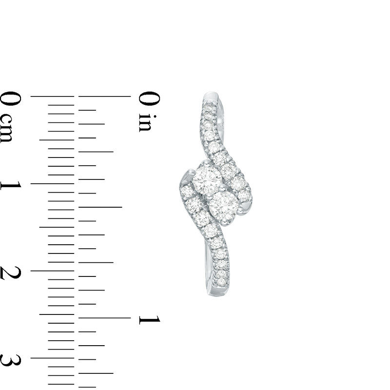 Ever Us® 1 CT. T.W. Two-Stone Diamond Bypass Hoop Earrings