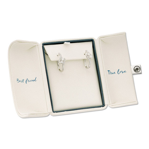 Ever UsÂ® 1-1/2 CT. T.w. Two-Stone Diamond Bypass Hoop Earrings in 14K White Gold