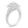 Thumbnail Image 1 of 3/4 CT. T.W. Princess-Cut Diamond Double Frame Vintage-Style Engagement Ring in 14K White Gold