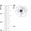 Thumbnail Image 2 of Amethyst with White Enamel Rose Stud Earrings in Sterling Silver