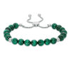 Thumbnail Image 1 of 8.0mm Malachite Bead Bolo Bracelet in Sterling Silver - 9.0"