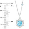 Thumbnail Image 1 of Blöem Swiss Blue Topaz and White Sapphire Tulip Pendant in 10K White Gold