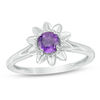 Thumbnail Image 1 of Amethyst Aster Daisy Ring in 10K White Gold