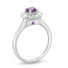 Thumbnail Image 2 of Amethyst Aster Daisy Ring in 10K White Gold