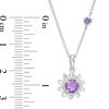 Thumbnail Image 2 of Amethyst Aster Daisy Pendant in 10K White Gold