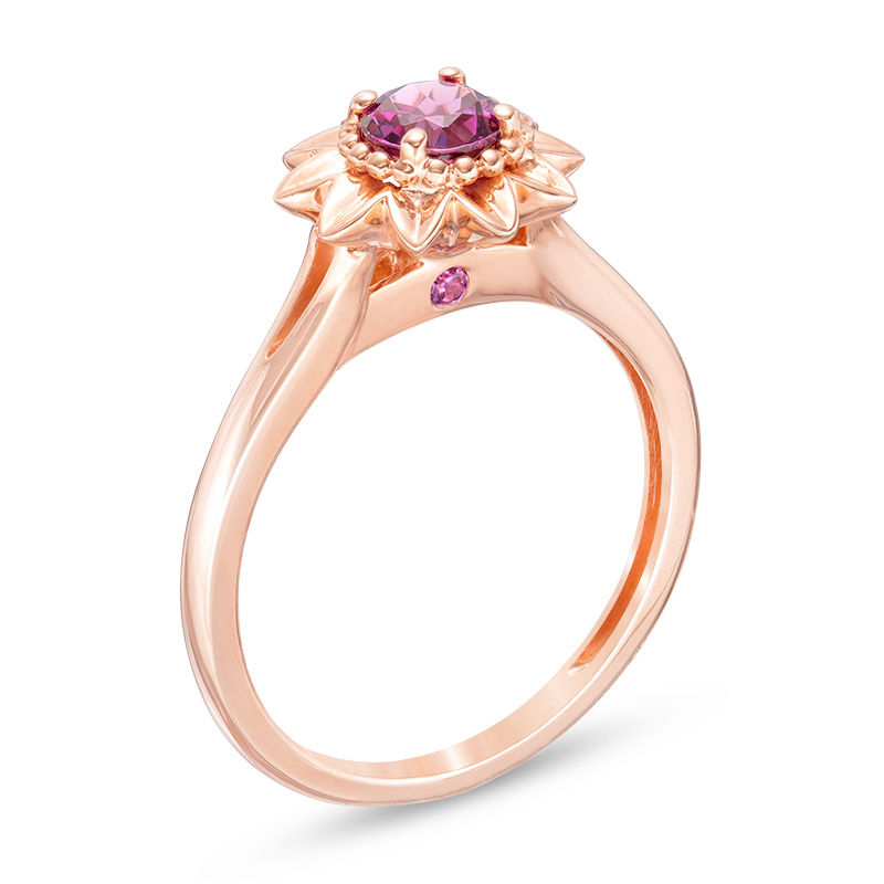 Main Image 2 of Rhodolite Garnet Aster Daisy Ring in 10K Rose Gold