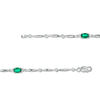 Thumbnail Image 3 of Oval Lab-Created Emerald and Diamond Accent Bracelet in Sterling Silver - 7.25"
