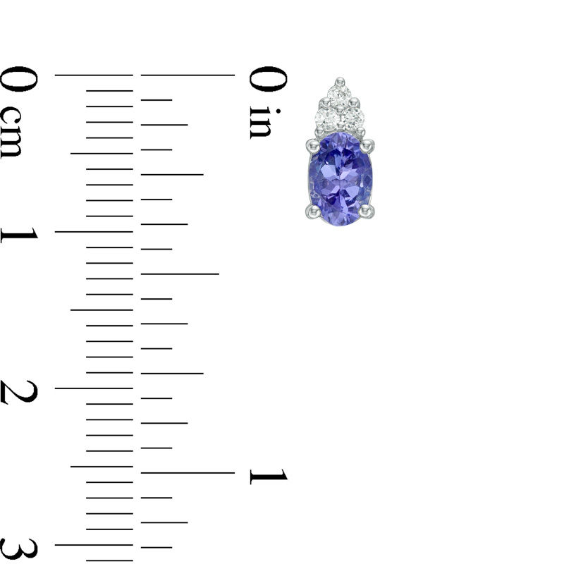Main Image 2 of Oval Tanzanite and Lab-Created White Sapphire Pendant and Earrings Set in Sterling Silver