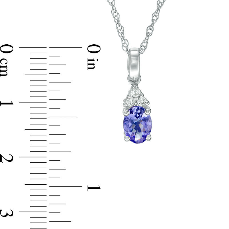 Oval Tanzanite and Lab-Created White Sapphire Pendant and Earrings Set in Sterling Silver