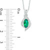 Thumbnail Image 2 of Marquise Lab-Created Emerald and White Sapphire Pendant and Drop Earrings Set in Sterling Silver