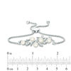 Thumbnail Image 2 of 5.0-5.5mm Button Freshwater Cultured Pearl and Lab-Created White Sapphire Vine Bolo Bracelet in Sterling Silver-8.0"