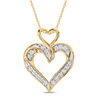 Thumbnail Image 0 of 1/10 CT. T.W. Diamond Double Heart Pendant in Sterling Silver with 14K Gold Plate