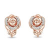 Thumbnail Image 1 of Enchanted Disney Belle 1/15 CT. T.W. Diamond Rose Stud Earrings in 10K Rose Gold